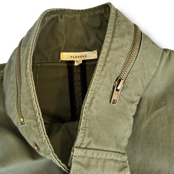 Pleione Vest Sz Small Petite Full Zip Military Style Utility Cinch Waist Pockets - Picture 3 of 6